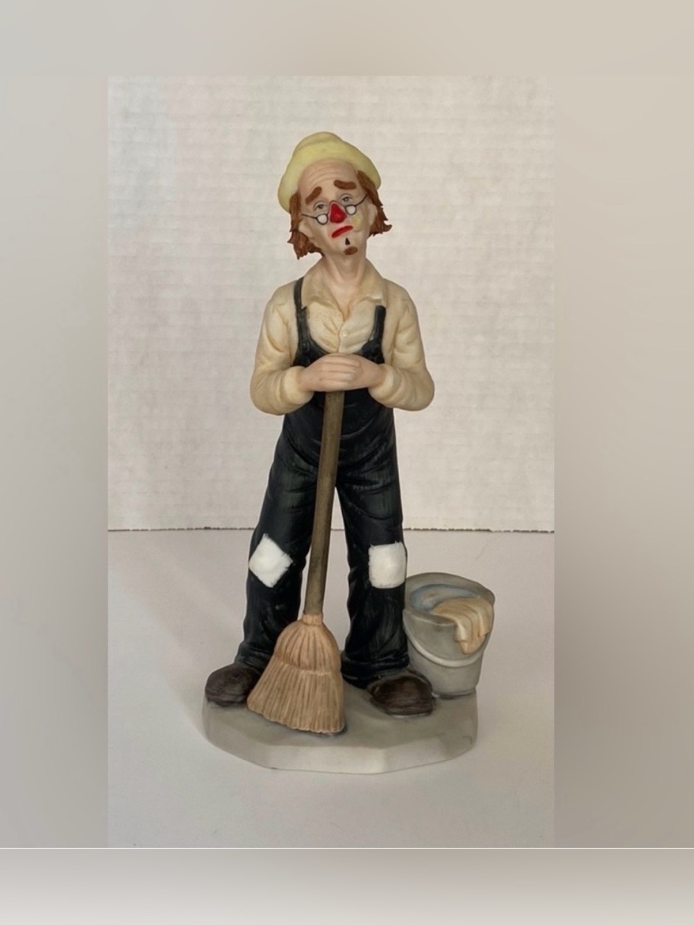 Flambro Circus World Museum Famous American Clown Series "Rustic" 1985 Broom